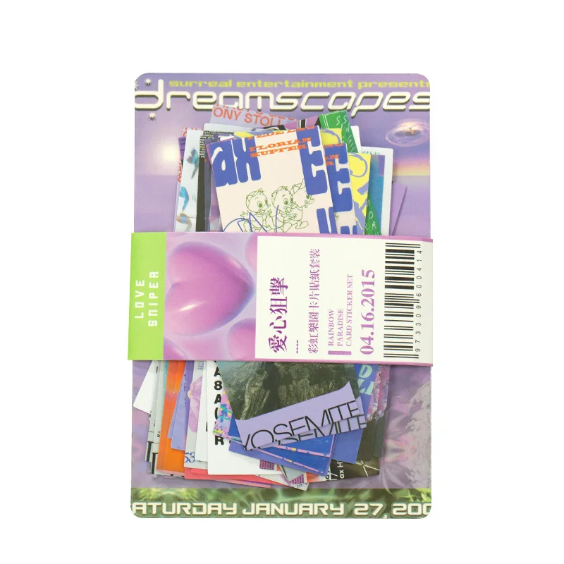 

60 Pcs/pack Rainbow Paradise Series Decorative Washi Stickers Scrapbooking Stick Label Diary Stationery Album Sticker with Card