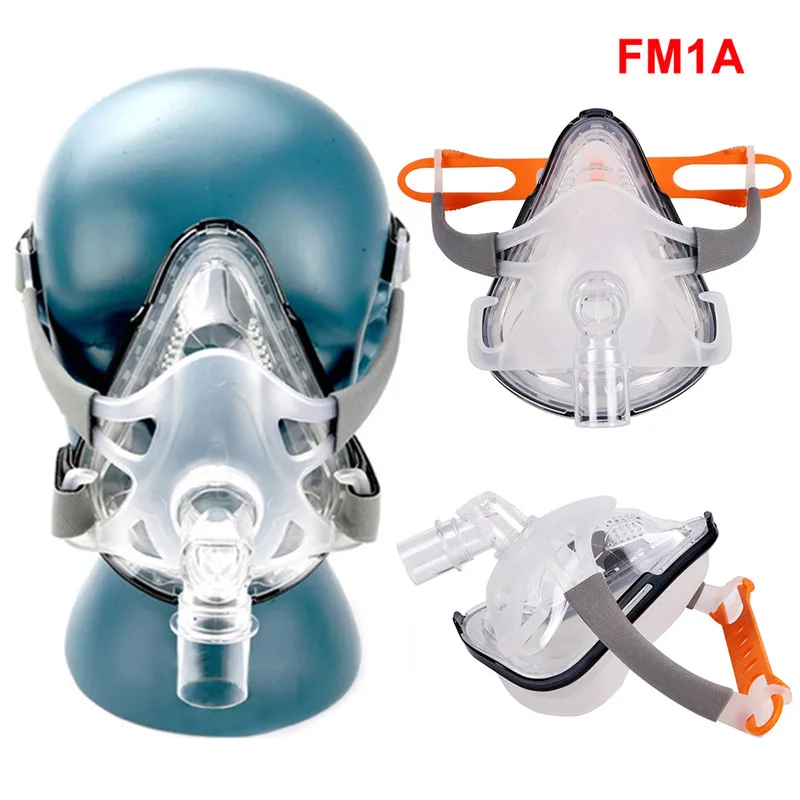 FM1 маска для лица CPAP Авто CPAP BiPAP маска с бесплатным головным убором Белый s m l для сна апноэ OSAS храп людей