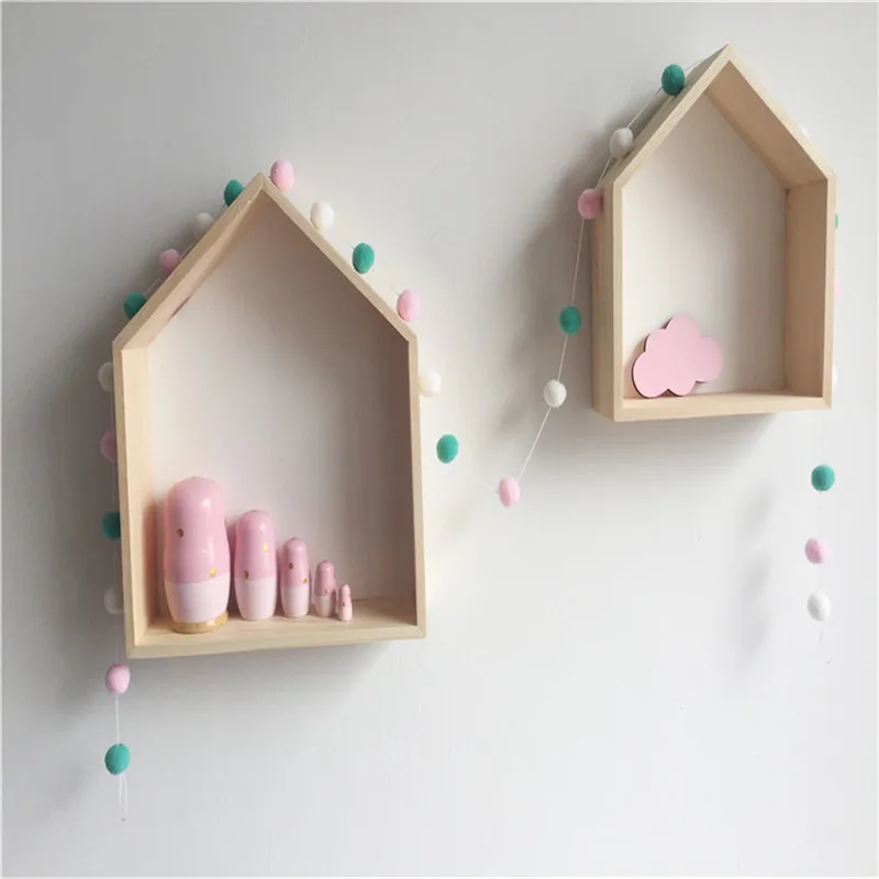 

Colorful Hair Balls Pendant Garland Wool Felt Ball String DIY Handmade Nursery Children Room Decor Living Room Wall Decoration