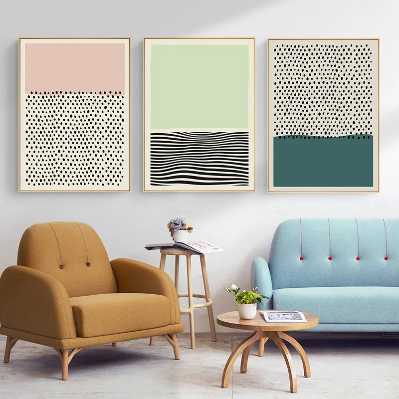 

Color Block Abstract Wall Art Canvas Painting Minimalist Geometric Picture Poster Print Gallery Living Room Decoration Home Art