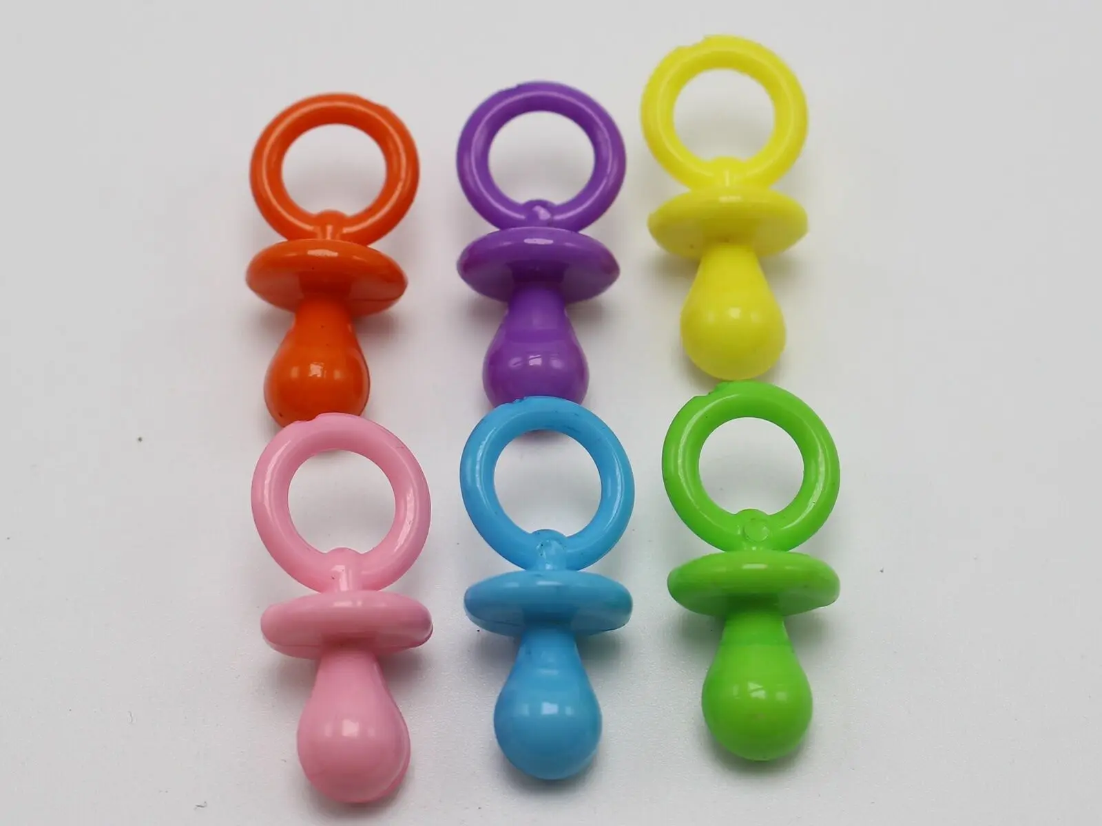 

100 Mixed Bubblegum Color Acrylic Baby Nipple Pendants 23X10mm