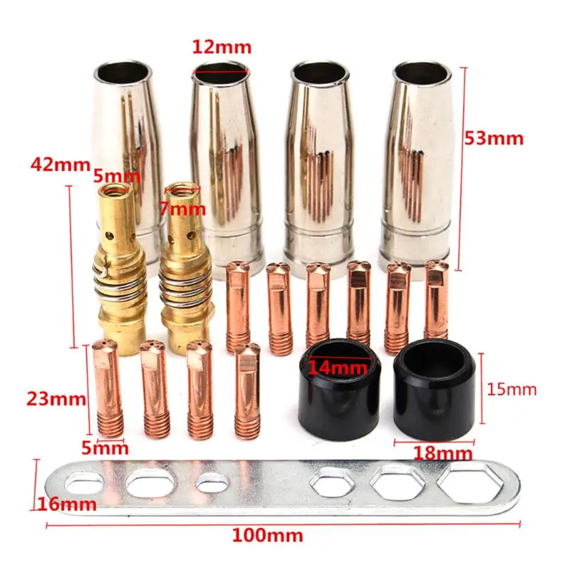 

19Pcs Welding Torch MB15/150 Part Kits Accessories Nozzle Insulating Sleeve DropShipping