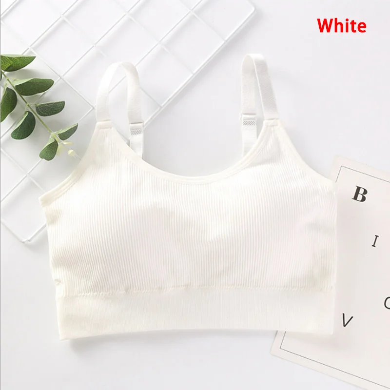 

Girls Bra Fitness Shoulder Straps With Stripes Soft Bra Breathable Sexy Push Up High Impact Running Gym Top Wireless Fashion