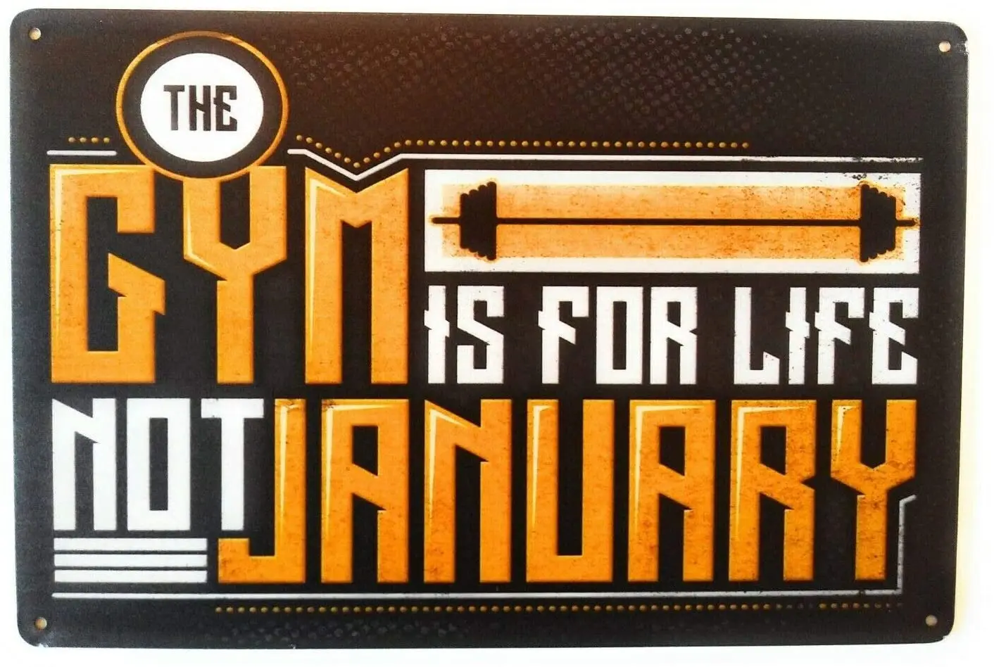 

Metal Tin Sign Vintage Chic Art Decoration The Gym is My Life Workout Motivational for Home Bar Cafe Farm Store Garage or Club