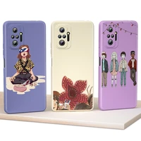 fashion stranger things for xiaomi redmi note 10s 10t 10 9t 9 9s 8t 8 7 pro max 5g phone case liquid silicone soft tpu cover