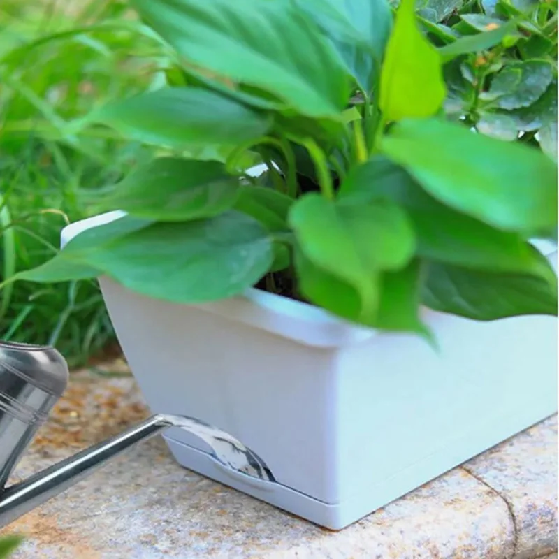 Square Flower Pot Plant Vegetable Nursery Pots Planter Yard Home Garden Decoration Tools with Tray Large Capacity 2/5 pcs | Дом и сад