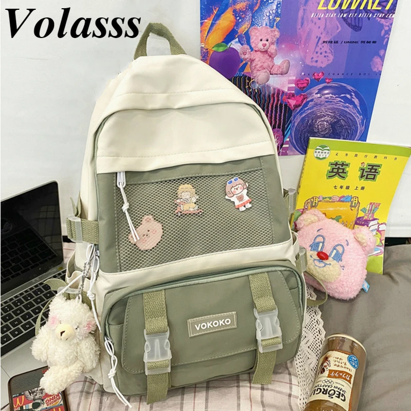 

Volasss Fashion Female Woman Backpack Nylon Kawai Rucksack Cute Student School Bag 2021 New Teenage Girl Casual Bookbag Mochilas