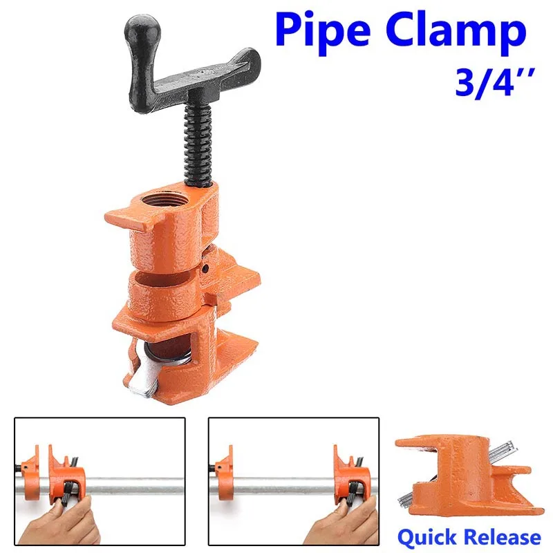 

1/2 3/4inch Wood Gluing Pipe Clamp Set Cast Iron Heavy Duty Woodworking Carpenter Tool QJ888
