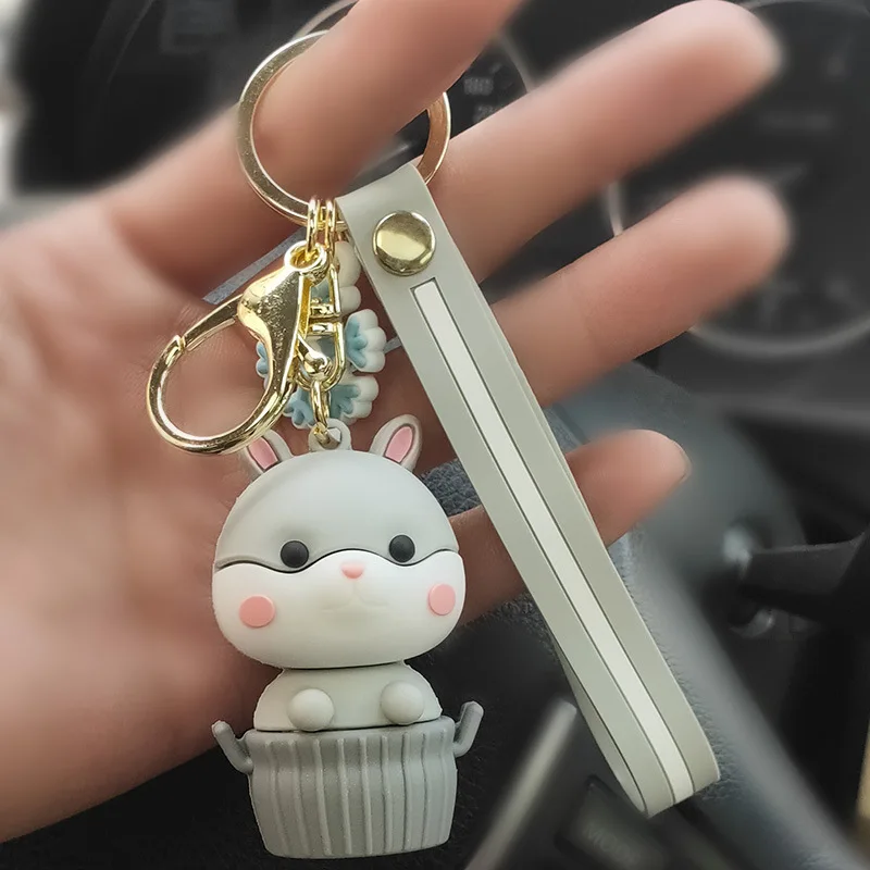 

New Creative Lovely Hamster Keychain Cartoon Snow Christmas Tree Backpack Bag Pendant Accessories Car Keys Keyring Hot Sale Gift