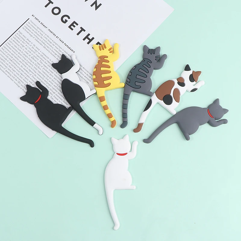 Silicone Cartoon Cat Tail Foldable Hooks Stationery Storage Fridge Magnet Hook | Дом и сад