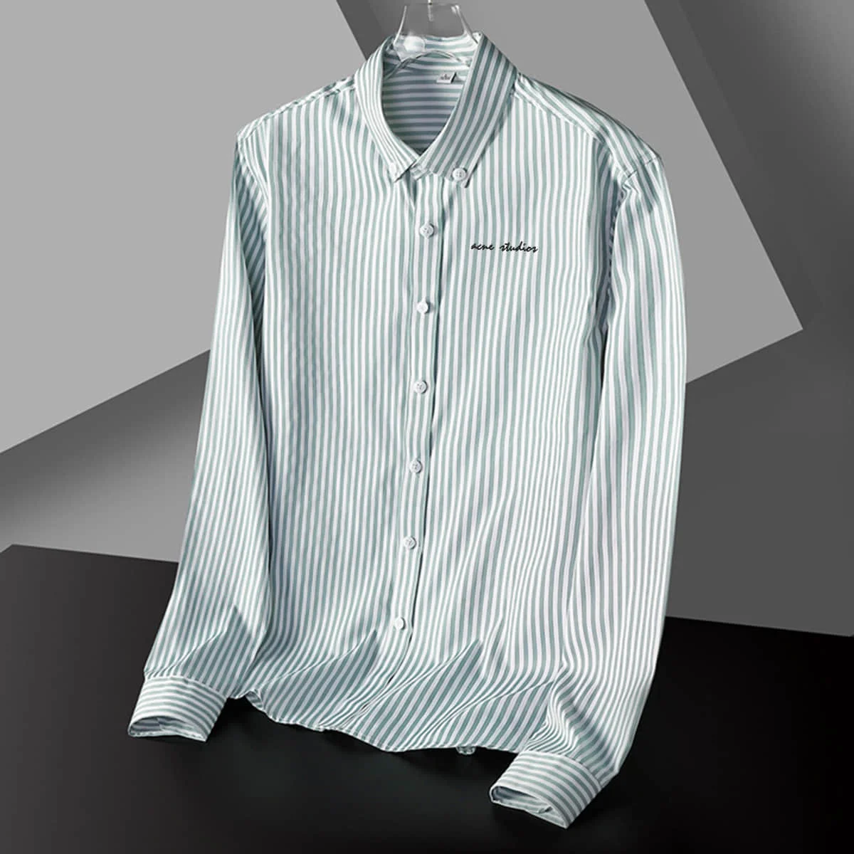 

Рубашка мужская классическая на пуговицах, люксовая брендовая блузка с вышивкой, с длинным рукавом, для студий, акне