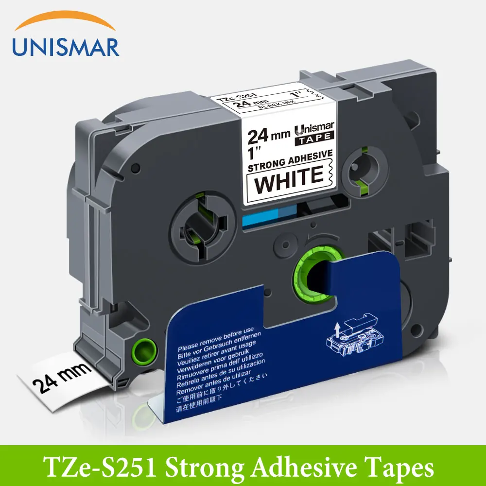 Фотомагнитная лента Unismar 24 мм TZe-S251 TZeS251 черная на белом фотомагнитная S251 TZe