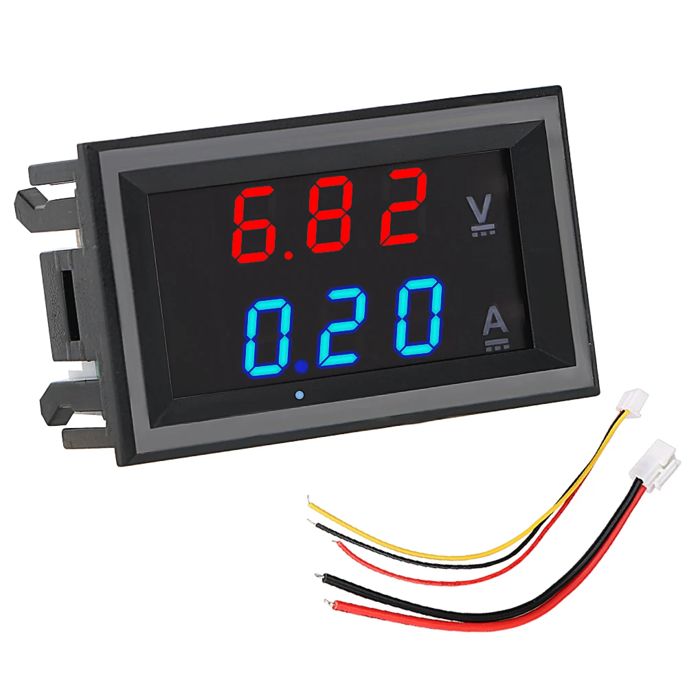LEEPEE LED Display with Cable Volt Ampere Meter Mini Digital Voltmeter Ammeter DC 100V 10A Amperemeter Voltage Indicator Tester |