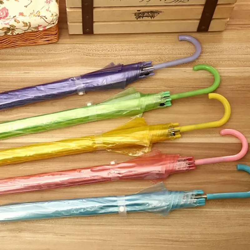 Umbrella High Quality Environmental Protection Color Transparent Umbrella Straight Pole Automatic Long HandleUmbrella Windproof