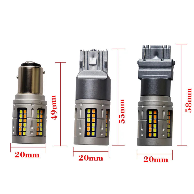 Двухцветные Автомобильные Светодиодные поворотники 1157 bay15d 72 SMD 2016 3 6 W 7443 W21/5W 3157 DRL