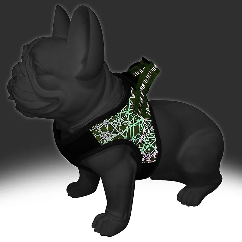 Светоотражающая шлейка для собак Воздухопроницаемый жилет удобный поводок