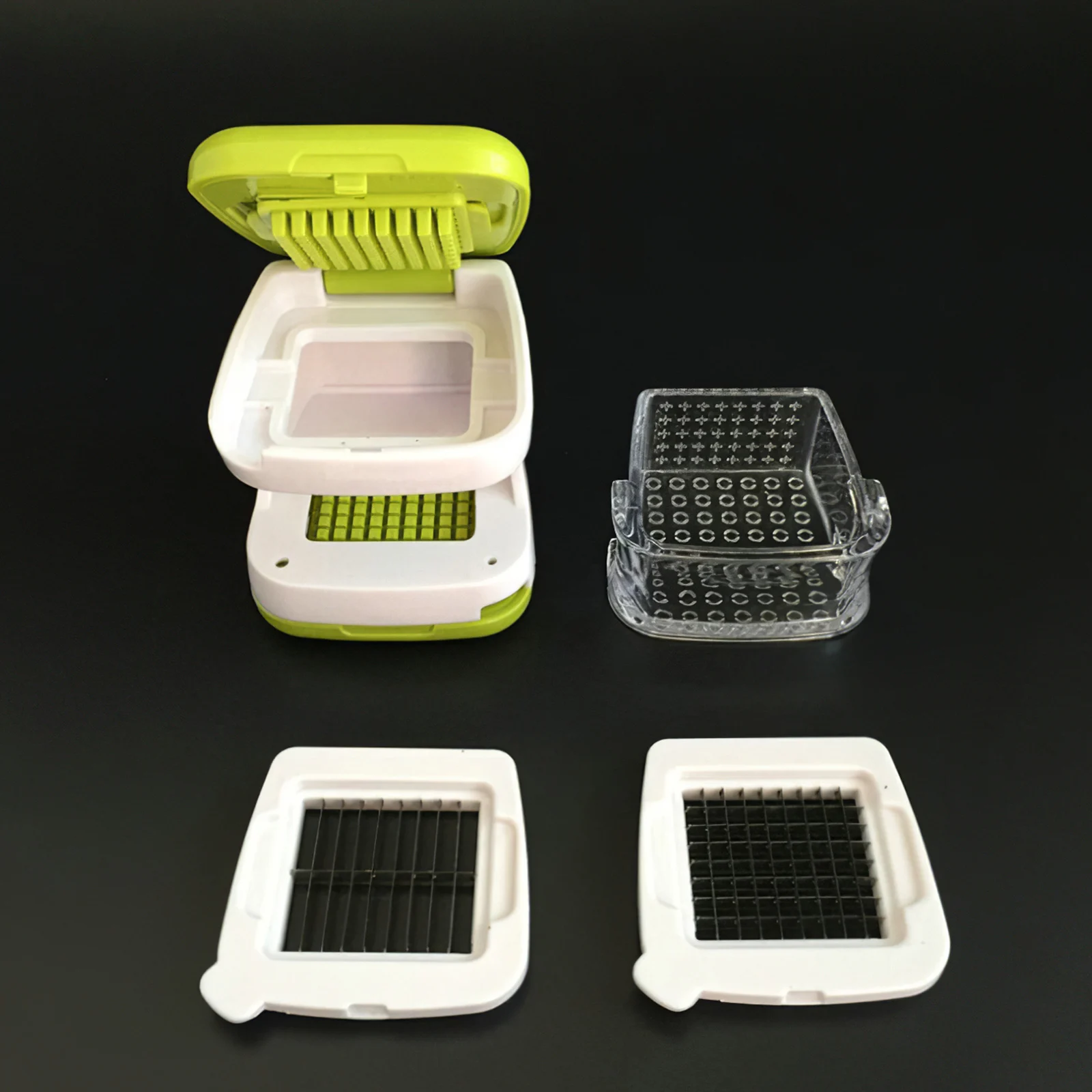 

Garlic Press Tool Two-Sided Blade Cube Garlic Press Green Garlic Crusher with Storage Container for Kitchen Cooking Restaurant