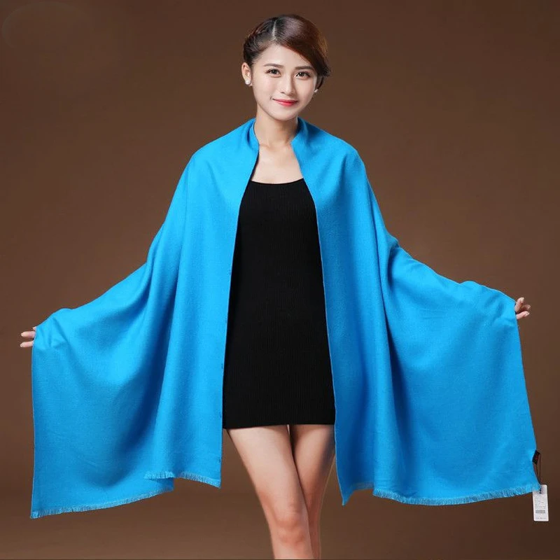 300 г Осень Зима сплошной Новый матовый длинный шарф женский верблюжий зимний