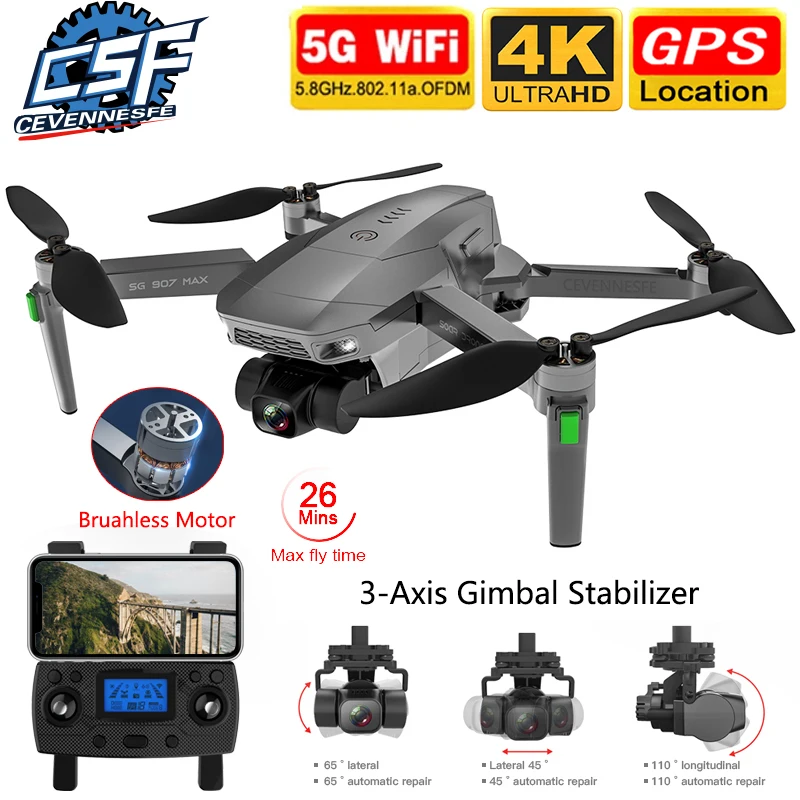 новый sg907 max sg907 pro drone gps 5g wi fi 4k hd rc дроны рассто