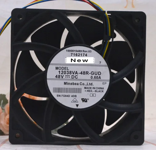 

For NMB-MAT 12038VA-48R-GUD 5 DC 48V 0.60A 120x120x38mm 4-wire Server Cooling Fan
