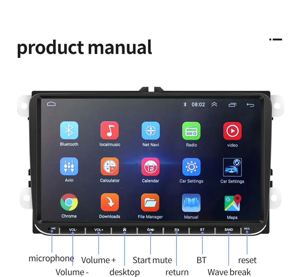 9 дюймов Android 0 автомобильный стерео радио GPS навигация мультимедийный плеер с