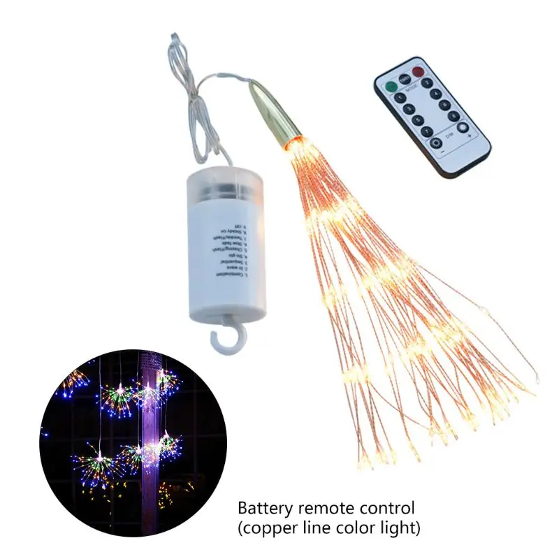 

200 LED Battery Powered Fairy Fireworks Light Waterproof Starburst Lights for Gardens Courtyards Porches Christmas Festive Decor