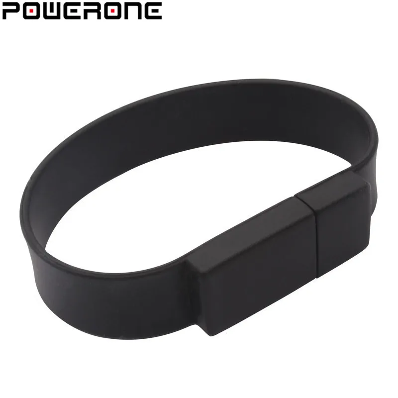 POWERONE силиконовый браслет ремешок на запястье флешка 4 ГБ 16 32 64 USB 2 0 флеш