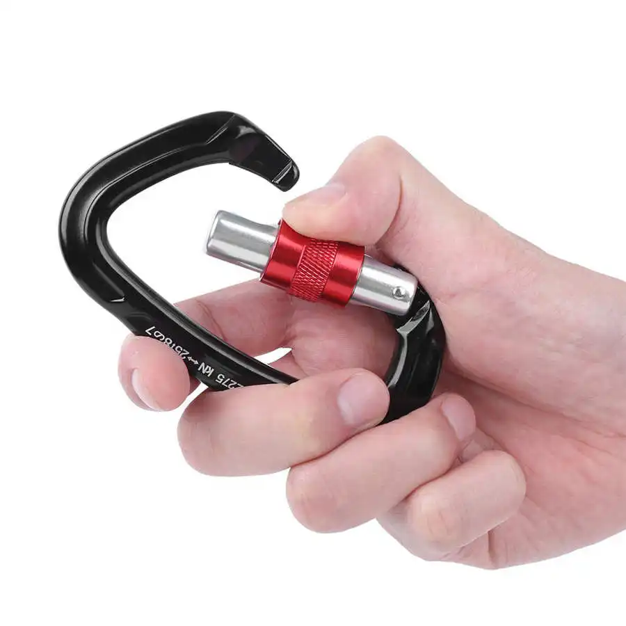 Профессиональный Карабин D форма 25KN карбинер Ключ Крючки скалолазание