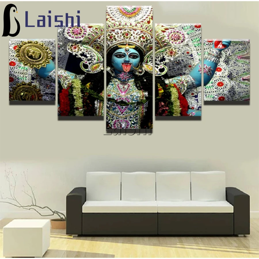 

5pcs diamond painting Religious Hindu Goddess Kali diamond embroidery Indian god full round square drill 5d diy mosaic puzzle ,