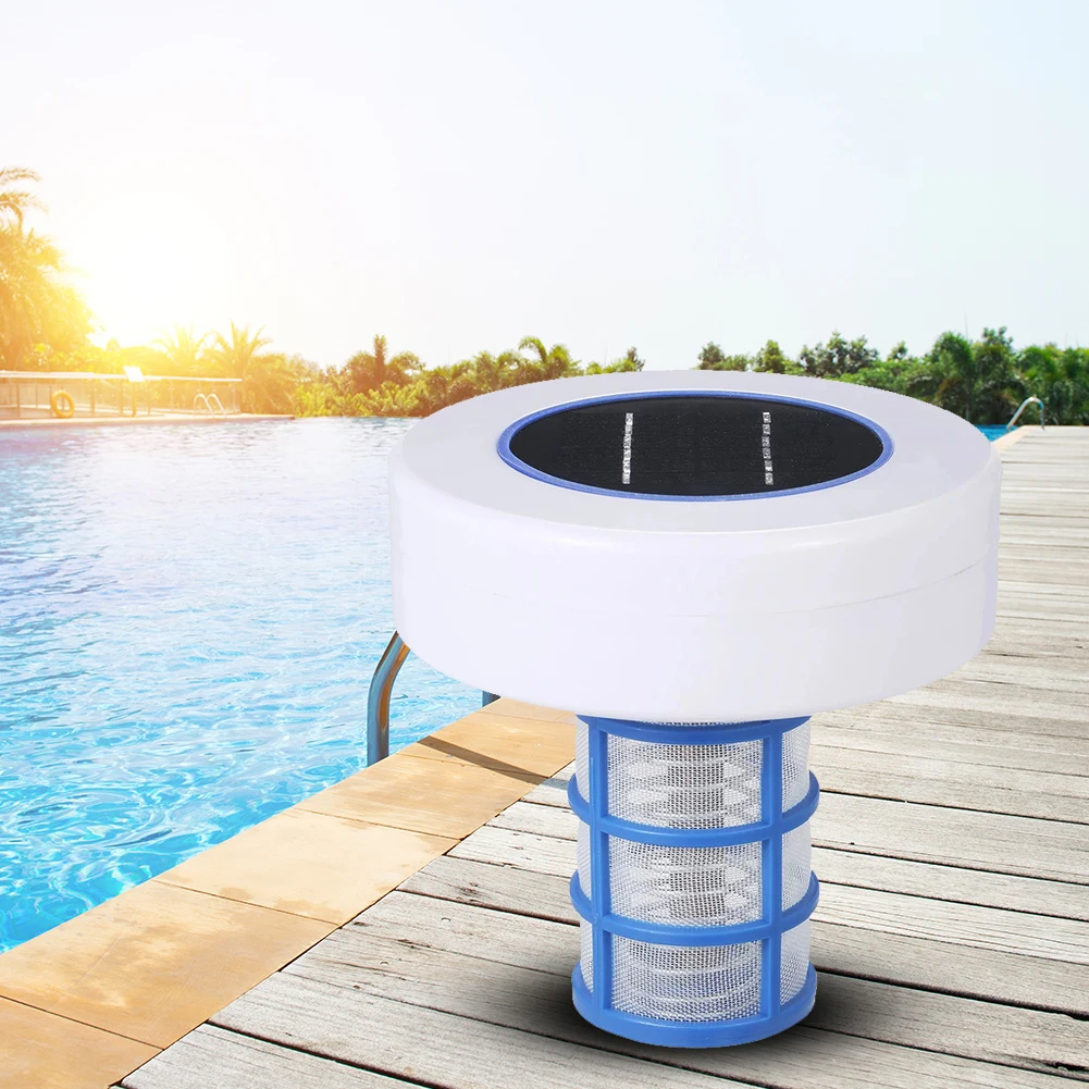 

Ионизатор для бассейна на солнечной батарее, плавающий очиститель воды для бассейна, очиститель + щетка для удаления хлора и водорослей, для...