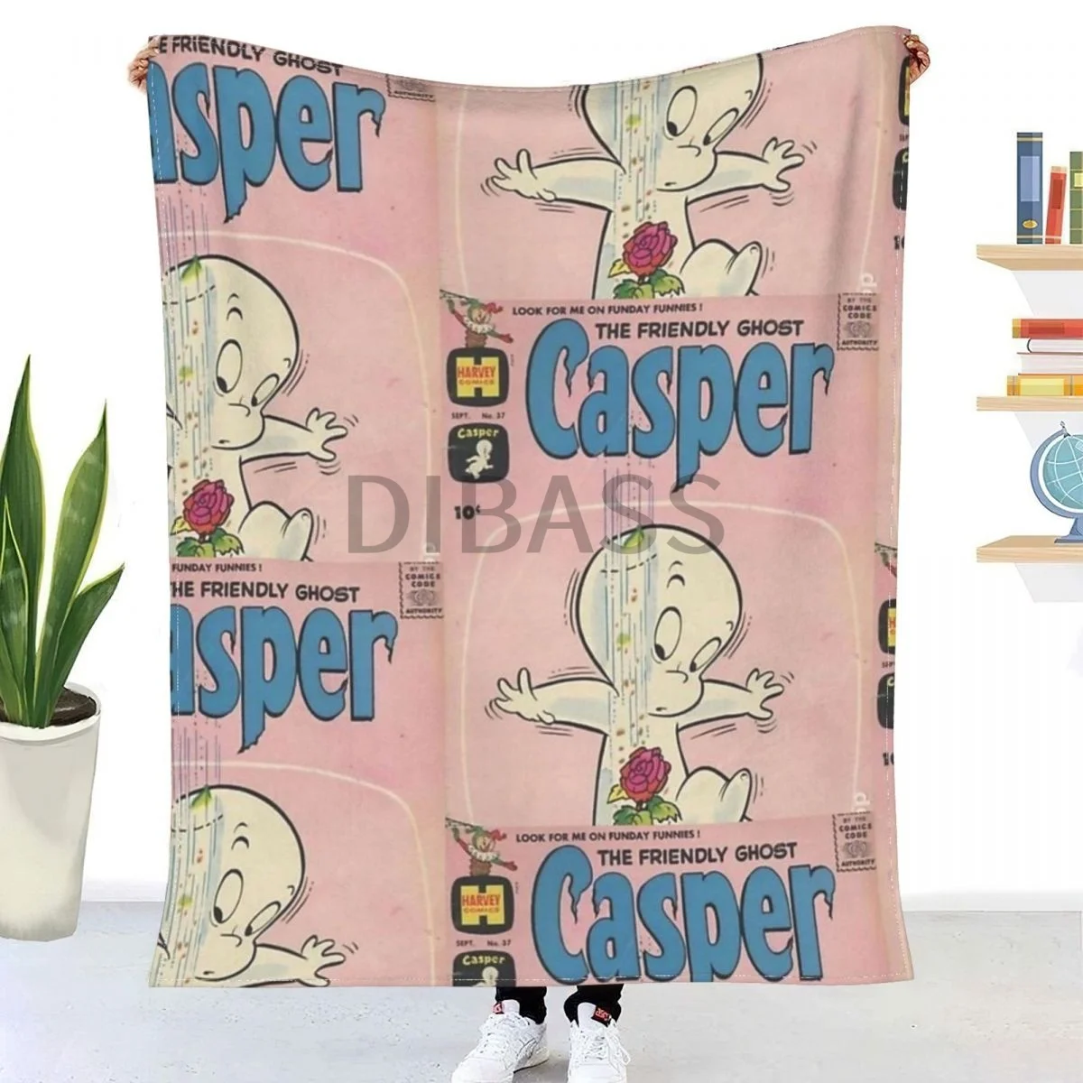 

Винтажное розовое фланелевое одеяло с 3D принтом