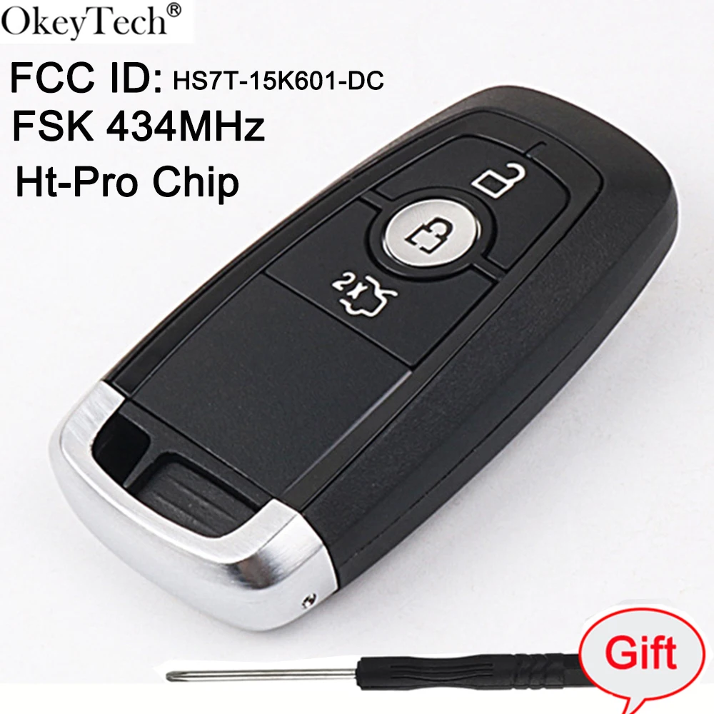Okeytech умный дистанционный ключ с 3 кнопками для бесключевого доступа Ford Edge Mondeo FSK 434