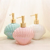ceramic porcelain bathroom soap dispenser bath hardware wedding gifts presents luxury shell shape separate bottle 400ml