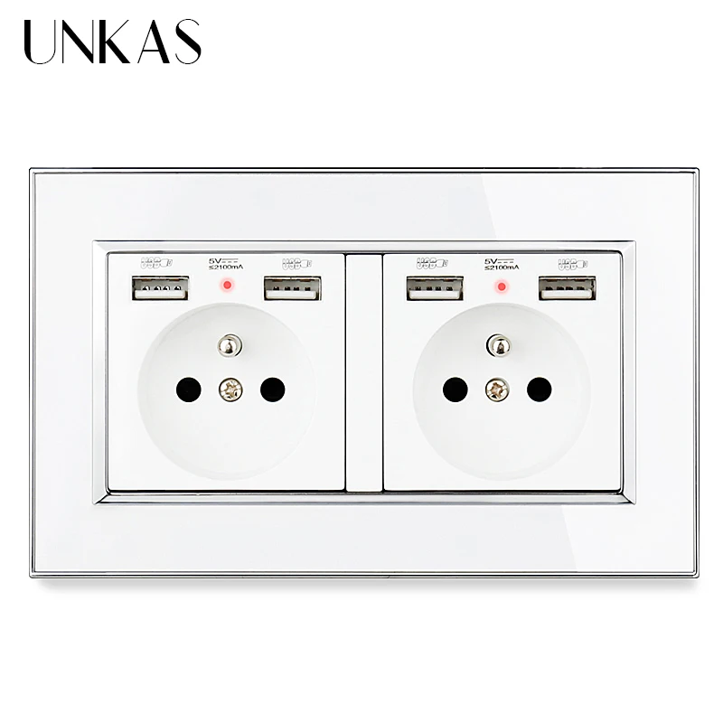 Зеркало UNKAS с двойной акриловой панелью французская розетка 146 мм * 86 4 USB порта для