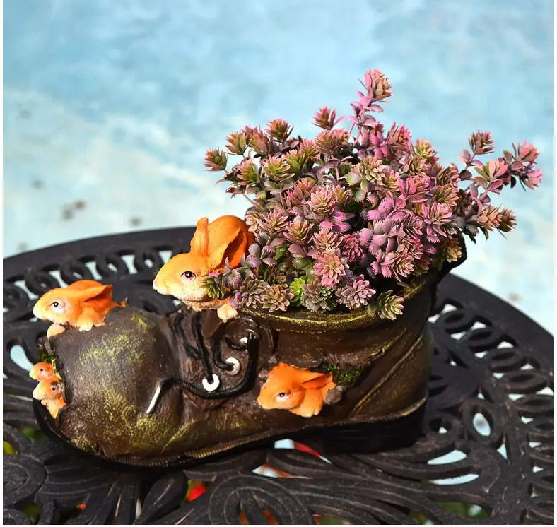 Креативная уличная садовая обувь с изображением сквира украшение для цветочного