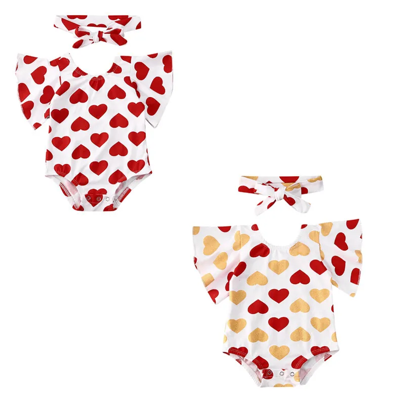 Милая одежда на День святого Валентина для новорожденных девочек 0 18 месяцев