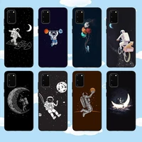 astronaut space case for samsung galaxy note 20 10 lite s21 s20 fe s10 s9 plus ultra a52s 5g a51 a52 a12 a32 4g soft tpu cover