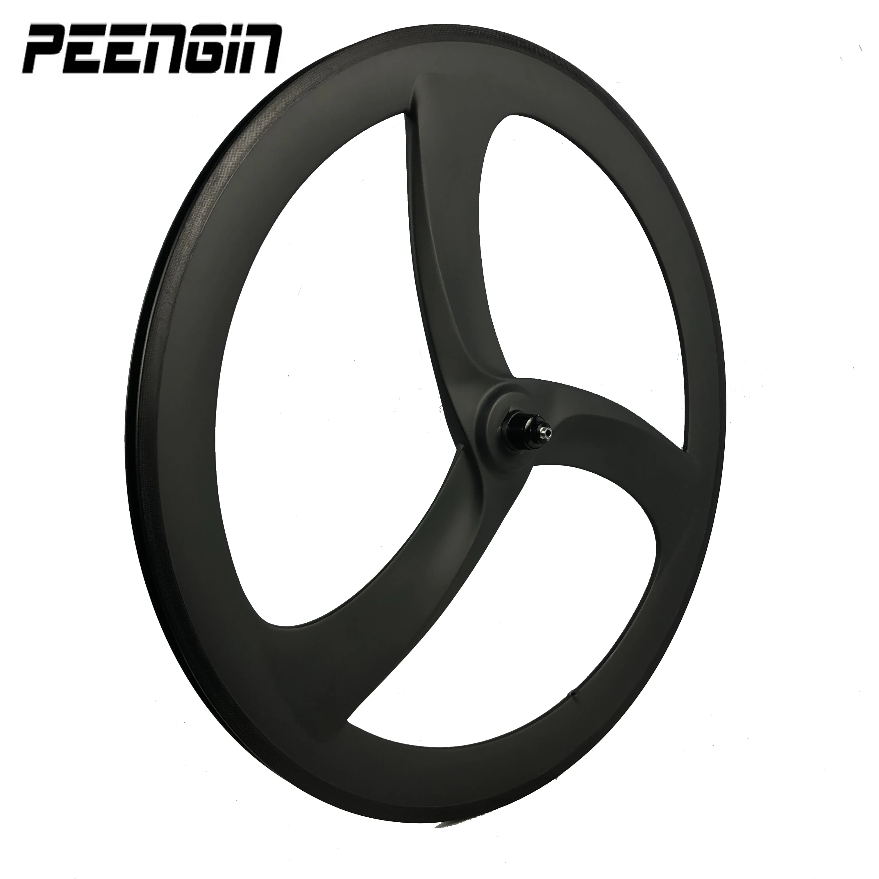 Three Spokes Cycling 3 Spoke Crooked Bike Wheels 3K Carbon Fiber Tri Wheelset Road/Track Bicycle Component Excellent Performance