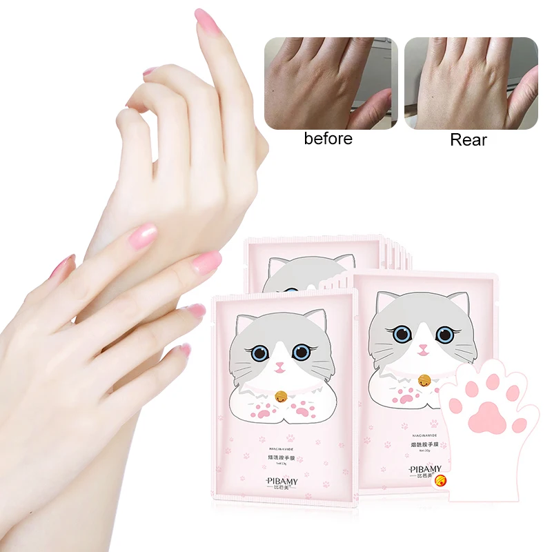 

Cat's Claw Glove Hand Mask Wholesale Niacinamide Hand Mask Repairing Exfoliating Tender Moisturizing Translucent Skin Care