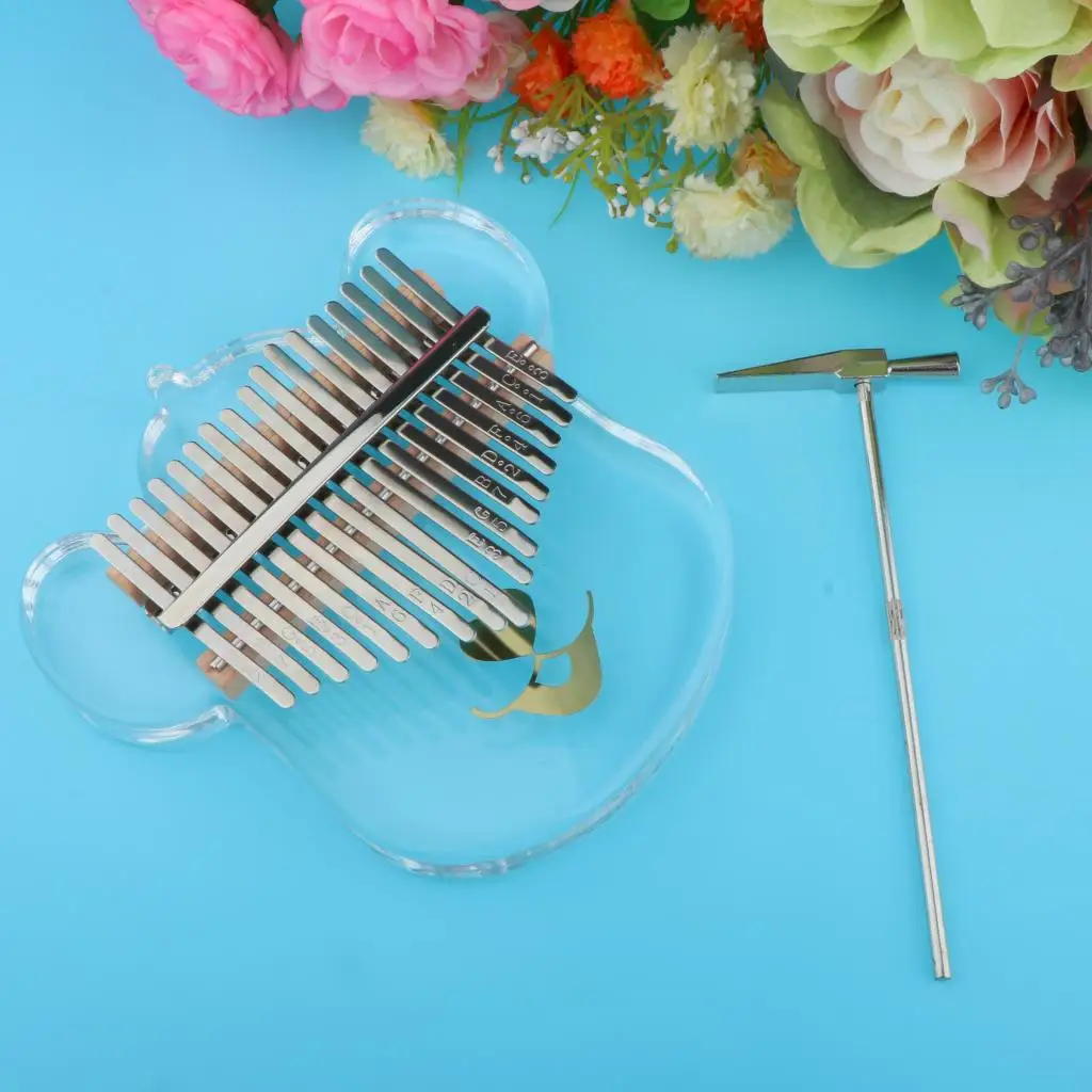 

Portable Kalimba 17 Key Thumb Piano Acrylic Crystal Clear Gift with Bag for kids friends