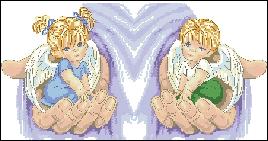 

MM Top Quality Beautiful Counted Cross Stitch Kit May the Lord hold you in the palm of His hand Love Angel Girl Boy