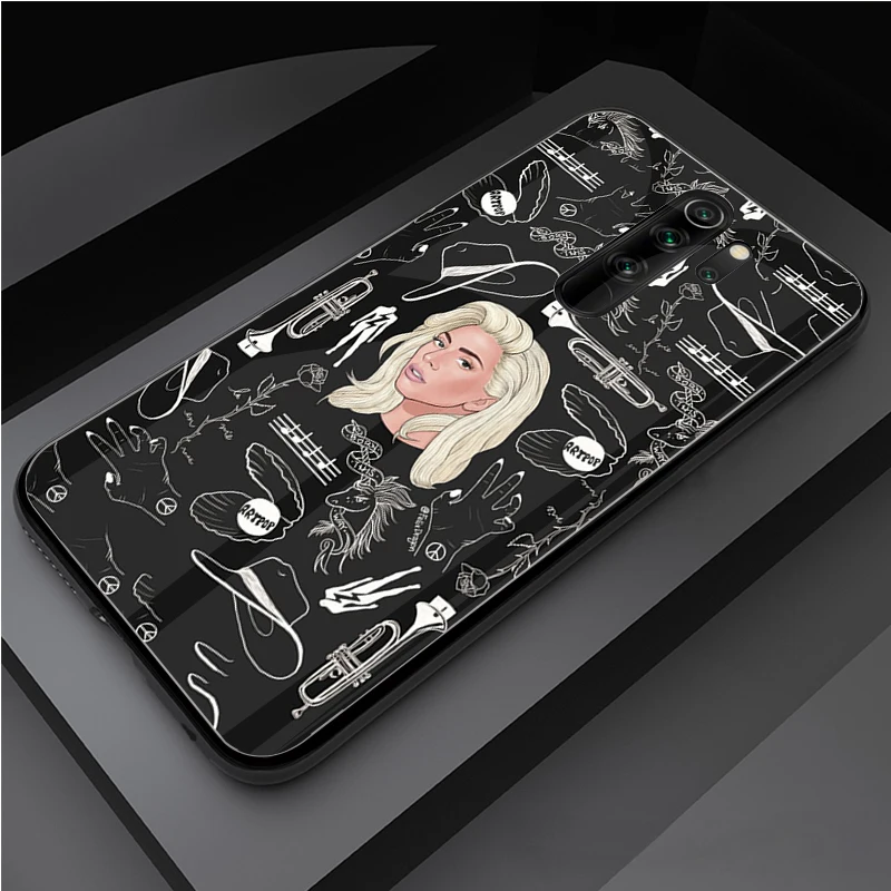 

chromatica Lady Gaga DIY Tempered Glass Phone Case For Redmi 7A 8 9 NOTE 9 8 7 6 Pro Luxury printed cover shell