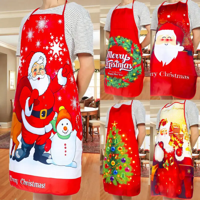 Горячие рождественские фартуки для взрослых Санта-Клаус женщин и мужчин декор