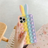 agrotera soft silicone case cover for iphone 7 8 plus x xs xr 11 pro max se 2020 12 13 rabbit bunny hare ears push pop it bubble