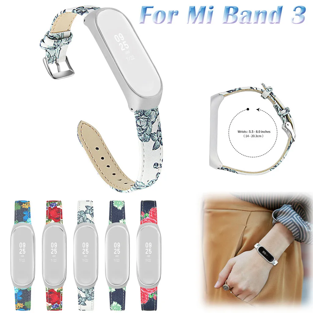 1 шт. кожаный сменный Браслет для Xiaomi Mi Band 3 | Электроника