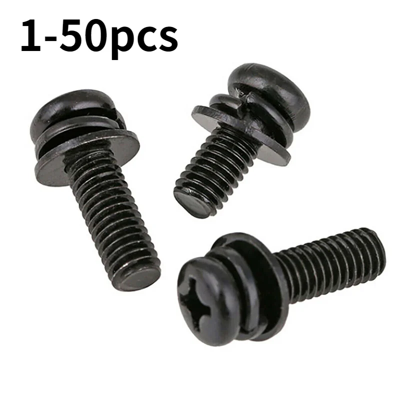 

M2 M.5 M3 M4 M5 M6 черная цинковая круглая головка крест Комбинированный винт черная сковорода головка Phillips Комбинированный винт