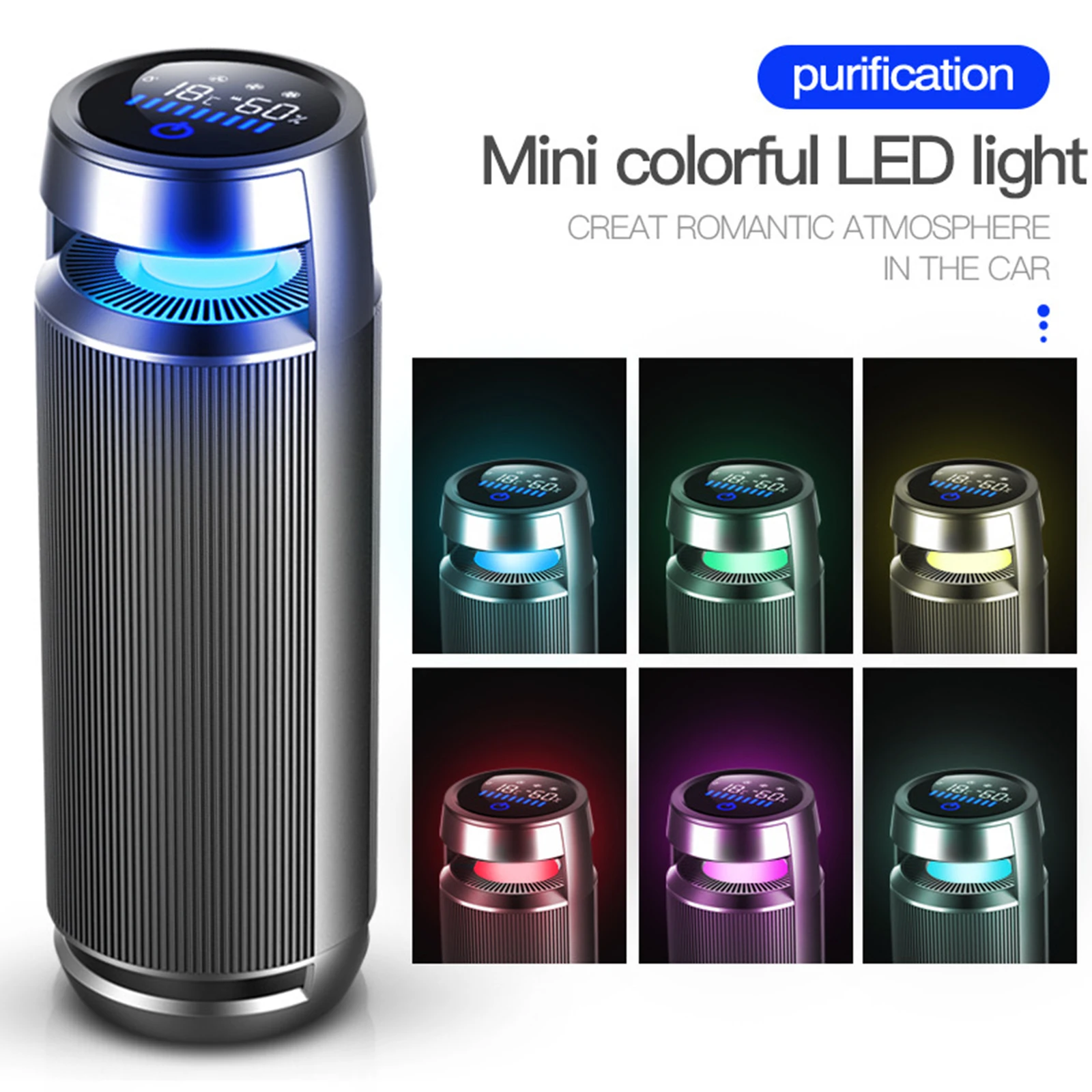 

Car Air Purifier Negative Ions Room True HEPA Filter Fresh Cleaner USB