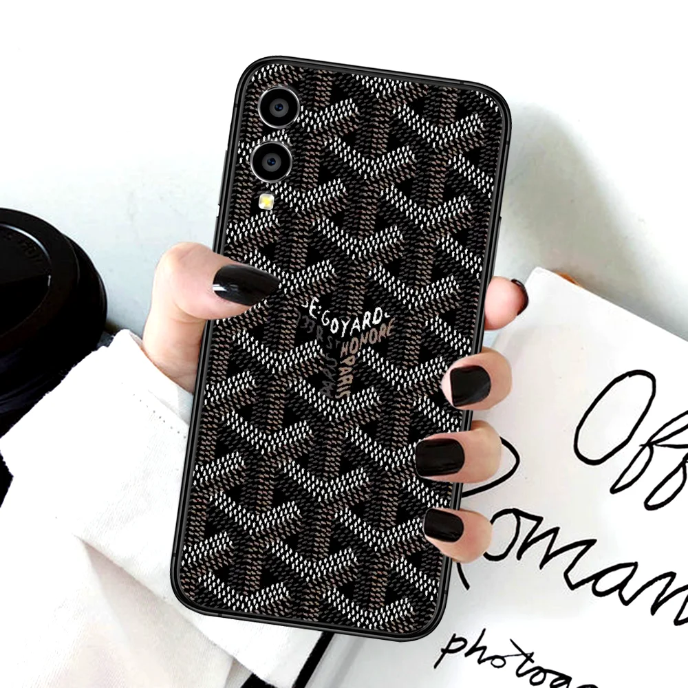 

Luxury Goyard Brand Phone Case For Huawei Honor 6A 7A 7C 8 8A 8X 9 9X 10 10i 20 Lite Pro Play black Etui Trend Bumper Pretty