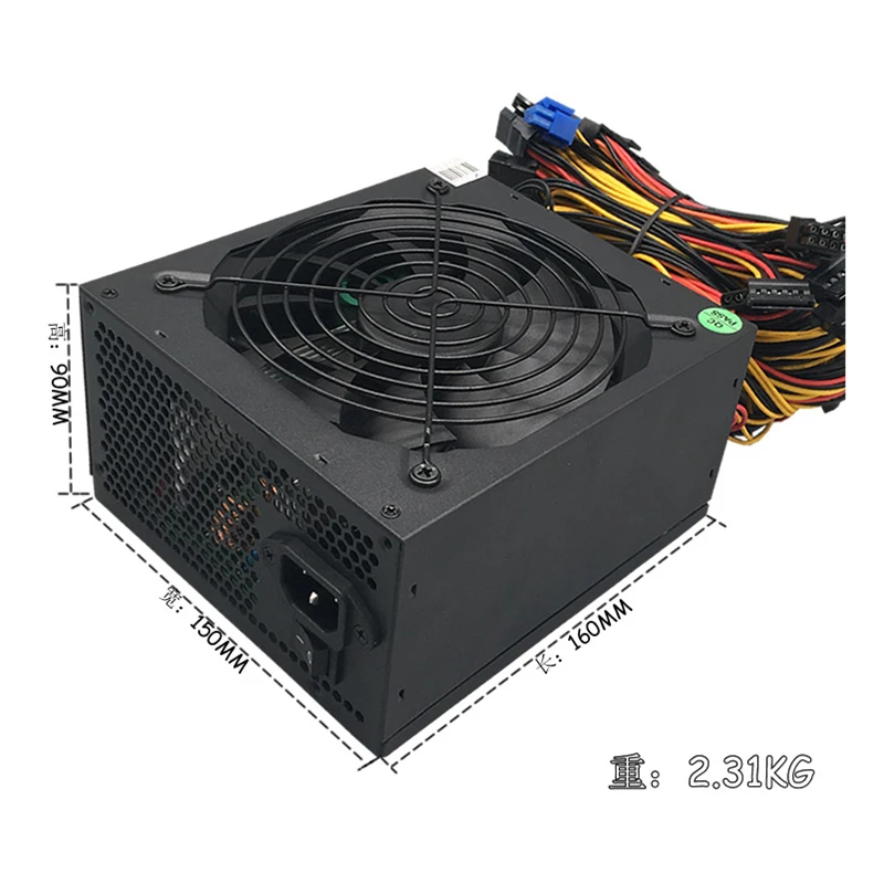PC Server Case PSU 1800W ETH Aasic Bitcoin Mining Rig Power Supply ATX Source For RX 470 480 570 1060 6 GPU Miner 1600W | Компьютеры и