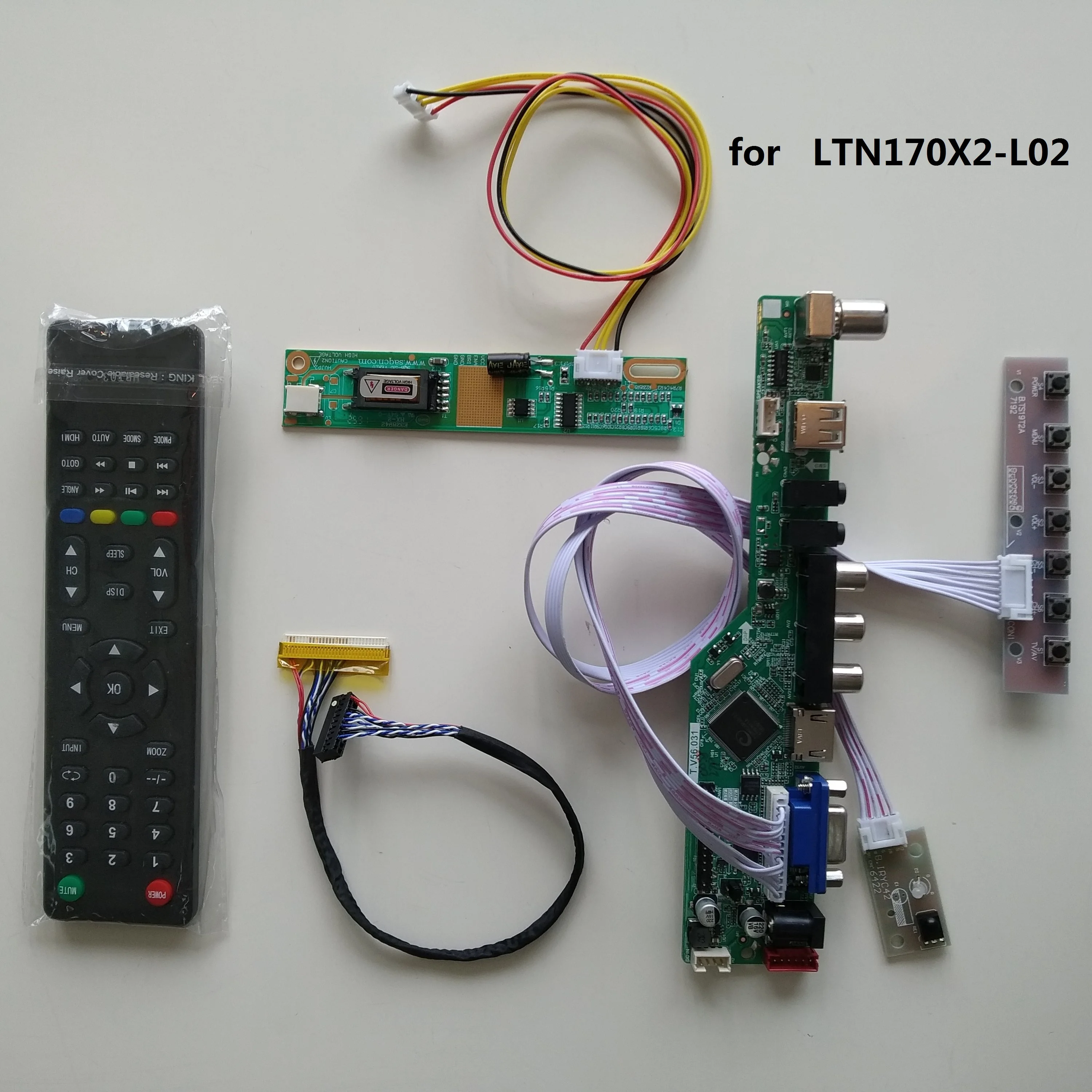 

ТВ HDMI-совместимый с AV VGA USB RF ЖК-контроллер со светодиодной панелью, плата для самостоятельной сборки для 17,0 "Φ 1440x900 панель монитора дисплея